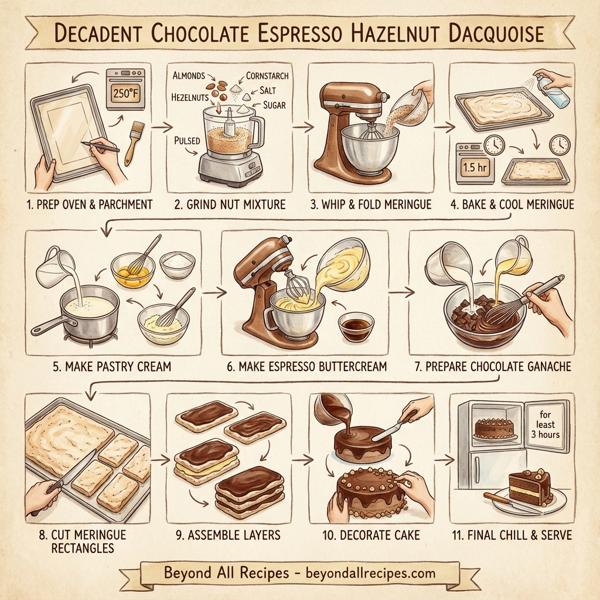Decadent Chocolate Espresso Hazelnut Dacquoise instructions