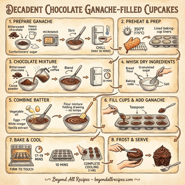 Decadent Chocolate Ganache-Filled Cupcakes instructions