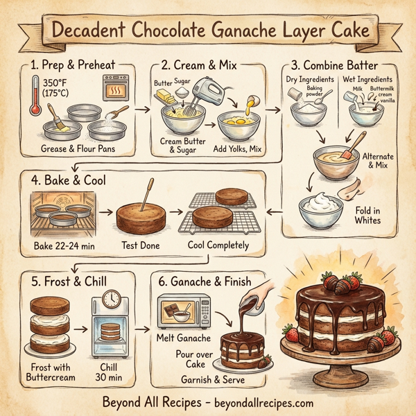 Decadent Chocolate Ganache Layer Cake instructions