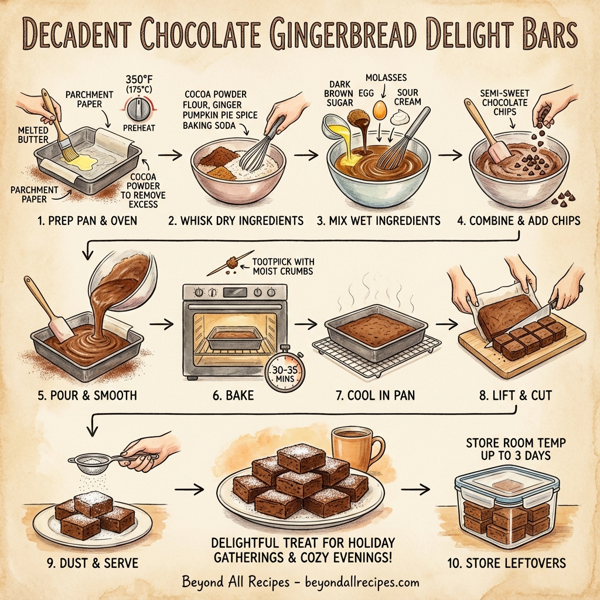Decadent Chocolate Gingerbread Delight Bars instructions