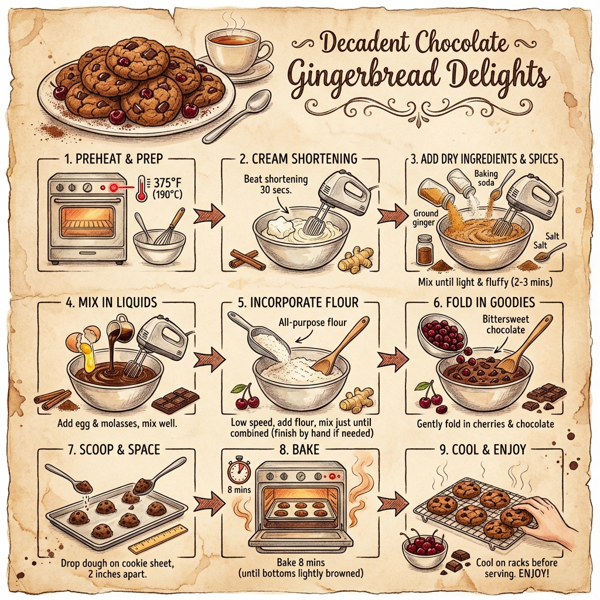Decadent Chocolate Gingerbread Delights instructions