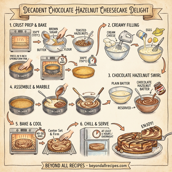 Decadent Chocolate Hazelnut Cheesecake Delight instructions