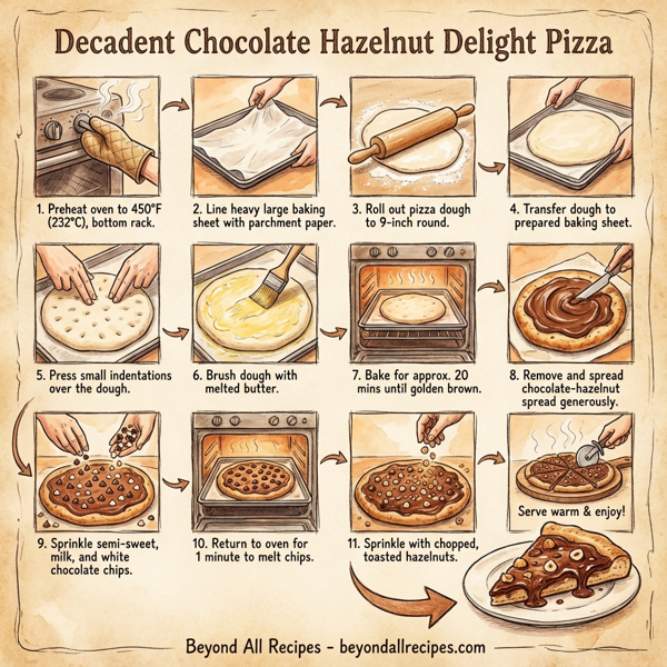 Decadent Chocolate Hazelnut Delight Pizza instructions
