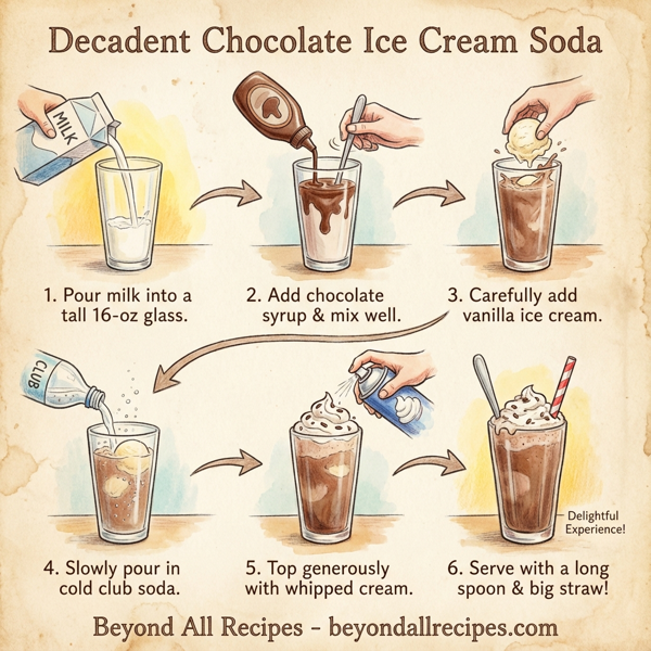 Decadent Chocolate Ice Cream Soda instructions