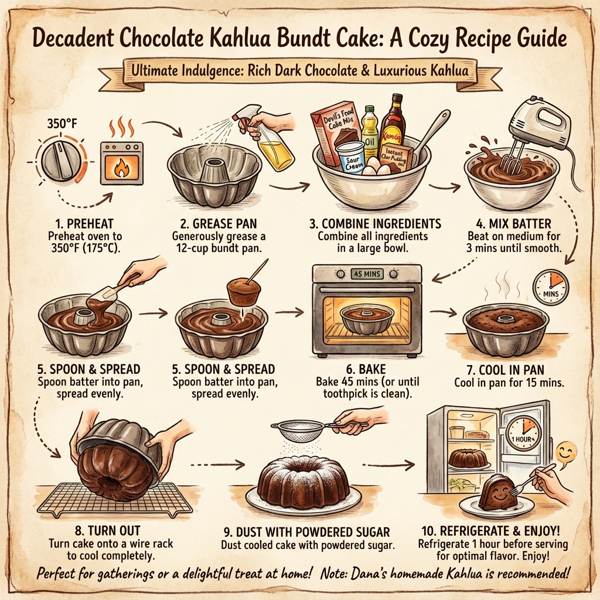 Decadent Chocolate Kahlua Bundt Cake instructions