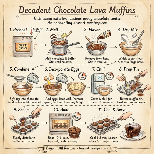 Decadent Chocolate Lava Muffins instructions
