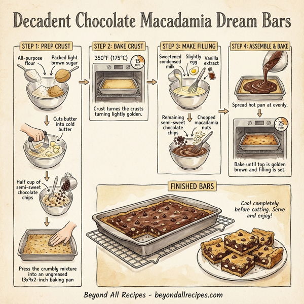 Decadent Chocolate Macadamia Dream Bars instructions