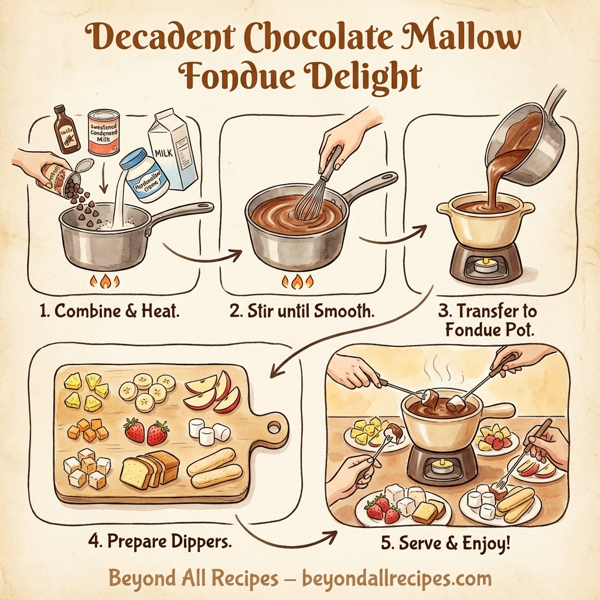 Decadent Chocolate Mallow Fondue Delight instructions
