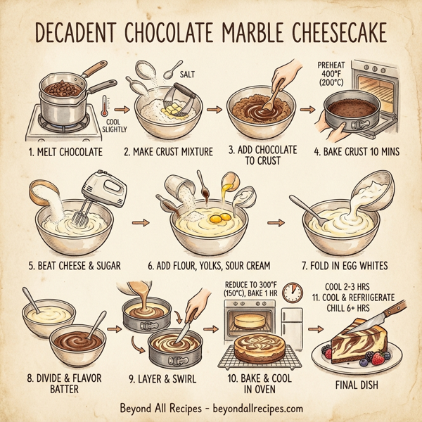 Decadent Chocolate Marble Cheesecake instructions
