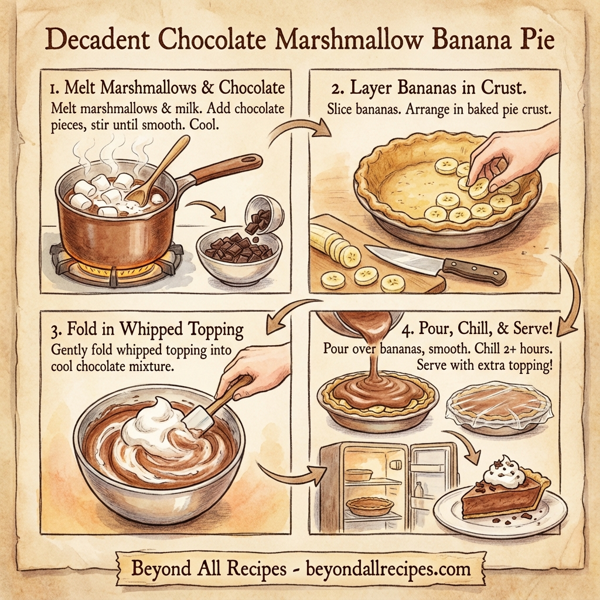 Decadent Chocolate Marshmallow Banana Pie instructions