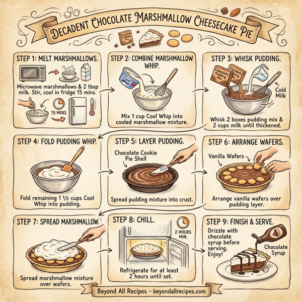 Decadent Chocolate Marshmallow Cheesecake Pie instructions