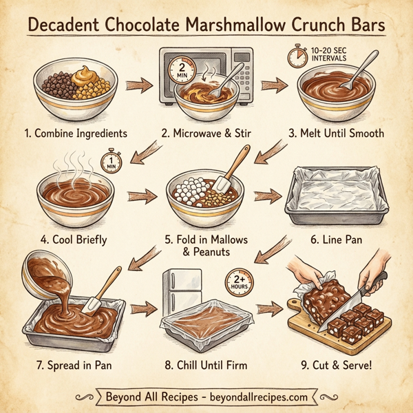 Decadent Chocolate Marshmallow Crunch Bars instructions