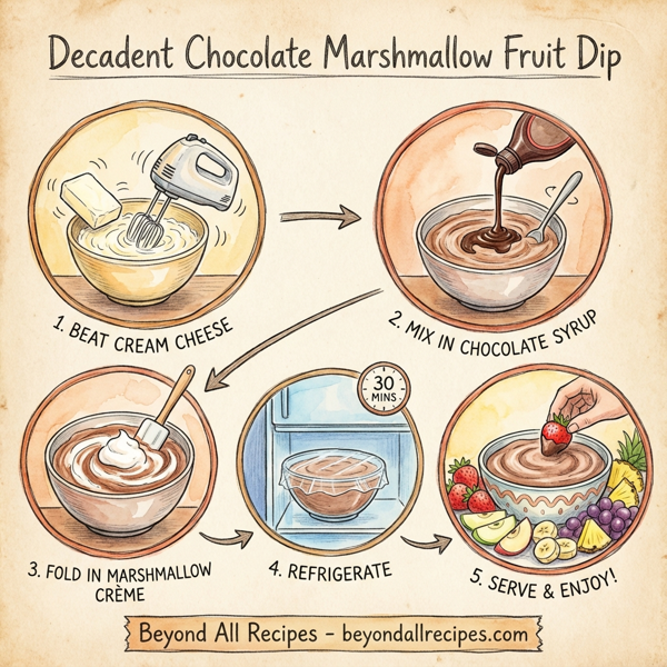 Decadent Chocolate Marshmallow Fruit Dip instructions