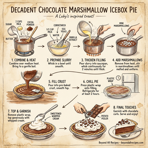 Decadent Chocolate Marshmallow Icebox Pie instructions