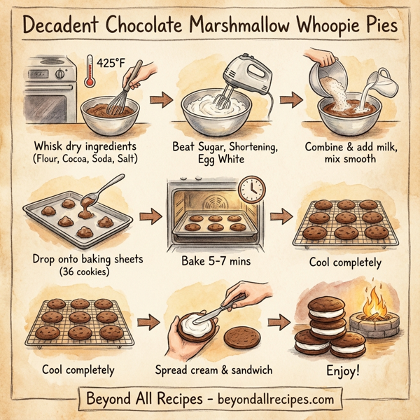 Decadent Chocolate Marshmallow Whoopie Pies instructions