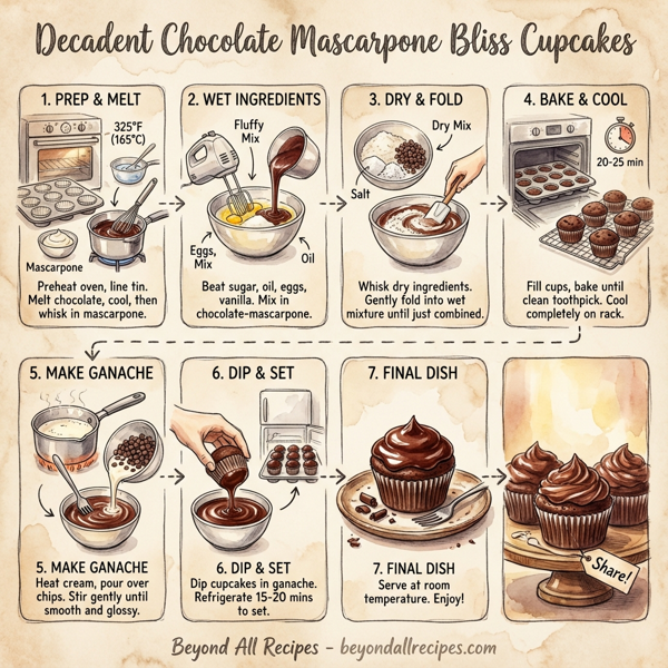 Decadent Chocolate Mascarpone Bliss Cupcakes instructions