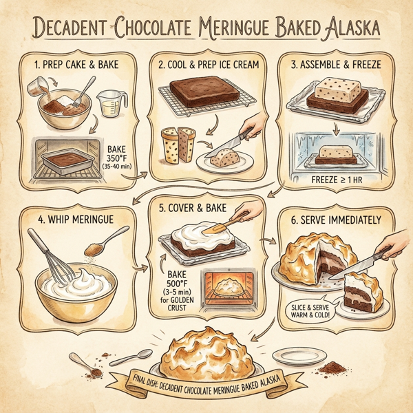 Decadent Chocolate Meringue Baked Alaska instructions