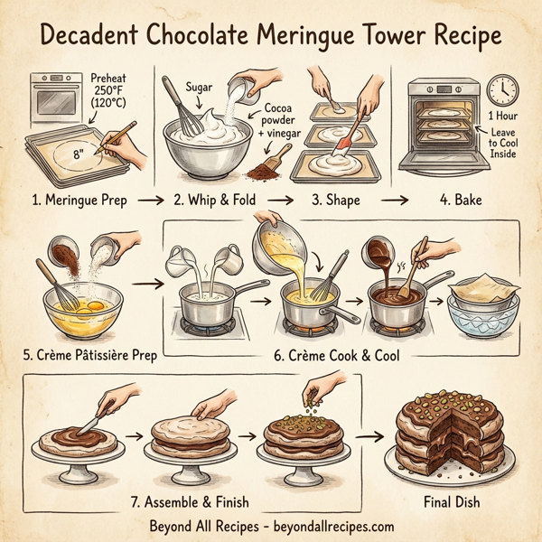 Decadent Chocolate Meringue Tower instructions