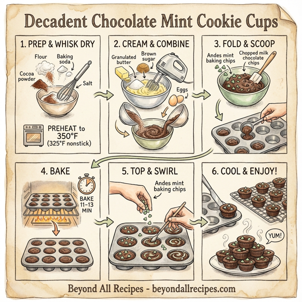 Decadent Chocolate Mint Cookie Cups instructions