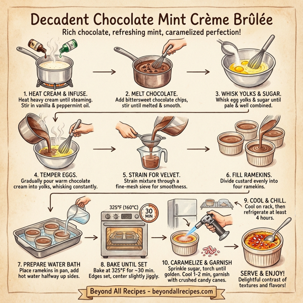 Decadent Chocolate Mint Crème Brûlée instructions