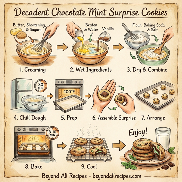 Decadent Chocolate Mint Surprise Cookies instructions