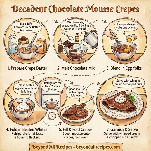 Decadent Chocolate Mousse Crepes instructions