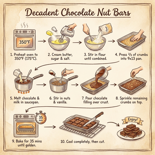 Decadent Chocolate Nut Bars instructions
