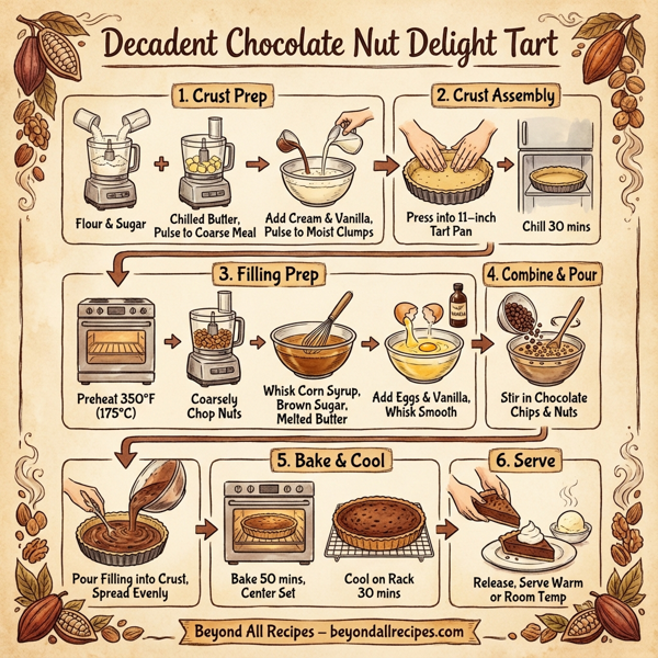 Decadent Chocolate Nut Delight Tart instructions