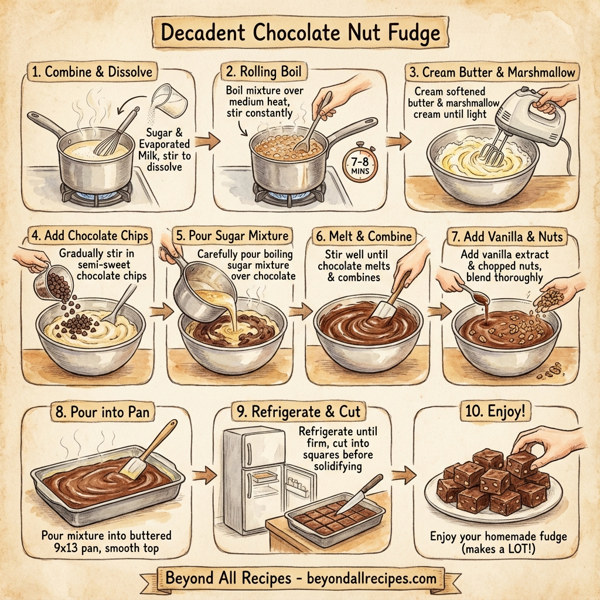 Decadent Chocolate Nut Fudge instructions