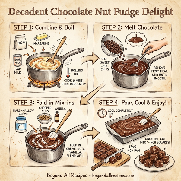 Decadent Chocolate Nut Fudge Delight instructions