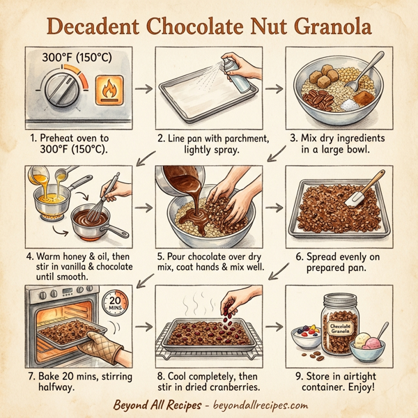 Decadent Chocolate Nut Granola instructions