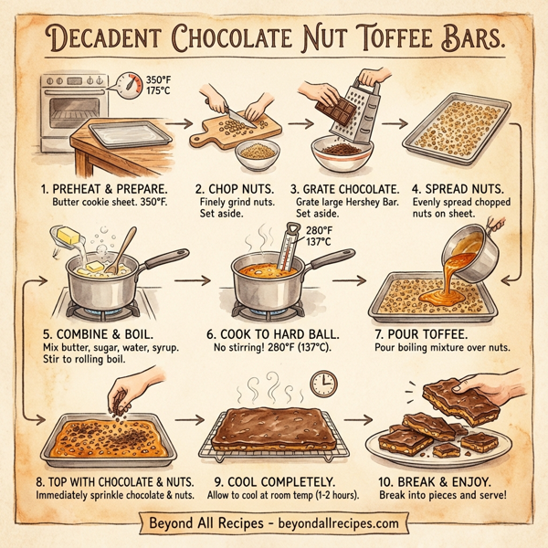 Decadent Chocolate Nut Toffee Bars instructions