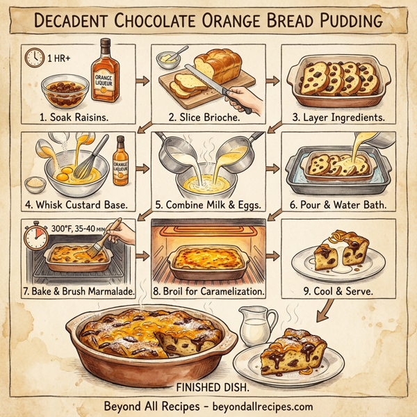 Decadent Chocolate Orange Bread Pudding instructions
