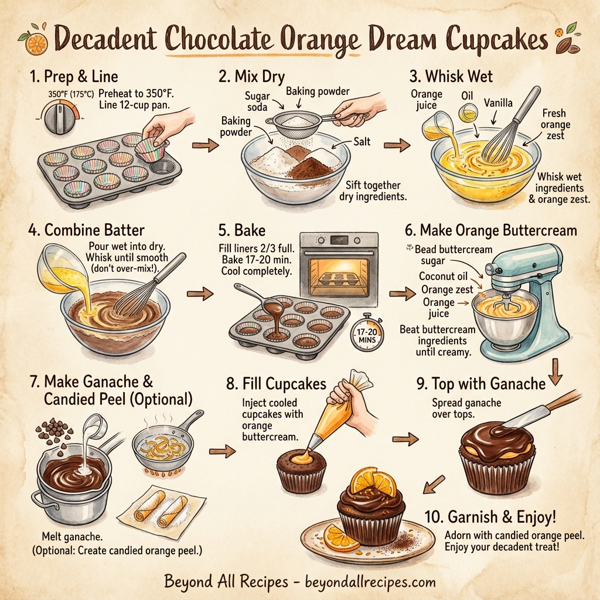 Decadent Chocolate Orange Dream Cupcakes instructions