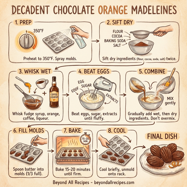 Decadent Chocolate Orange Madeleines instructions