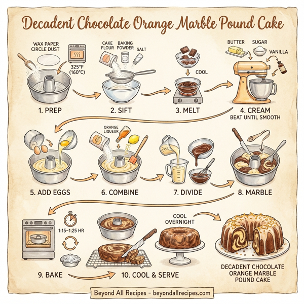 Decadent Chocolate Orange Marble Pound Cake instructions