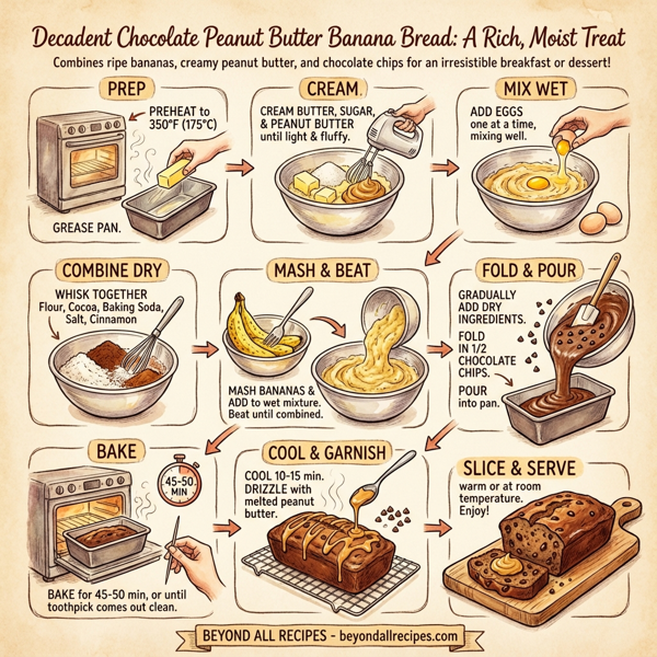Decadent Chocolate Peanut Butter Banana Bread instructions