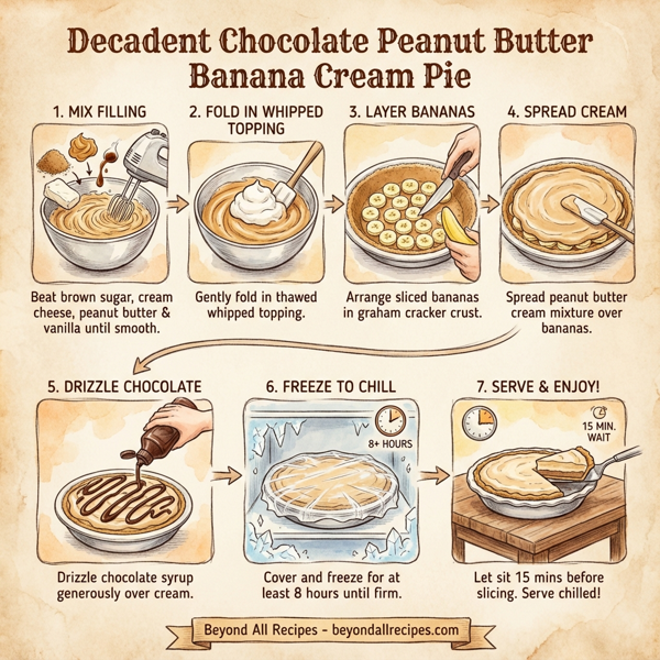 Decadent Chocolate Peanut Butter Banana Cream Pie instructions