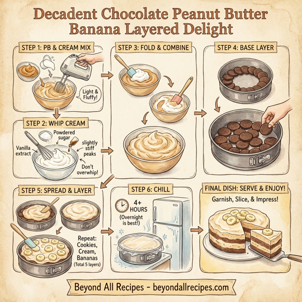 Decadent Chocolate Peanut Butter Banana Layered Delight instructions