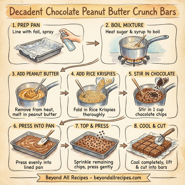 Decadent Chocolate Peanut Butter Crunch Bars instructions