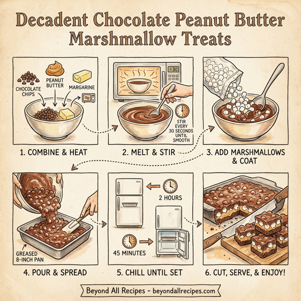 Decadent Chocolate Peanut Butter Marshmallow Treats instructions