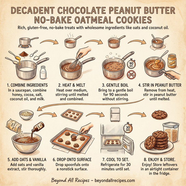 Decadent Chocolate Peanut Butter No-Bake Oatmeal Cookies instructions