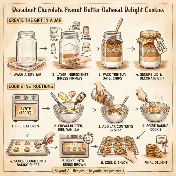 Decadent Chocolate Peanut Butter Oatmeal Delight Cookies instructions