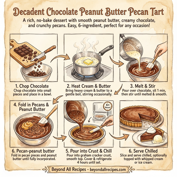 Decadent Chocolate Peanut Butter Pecan Tart instructions