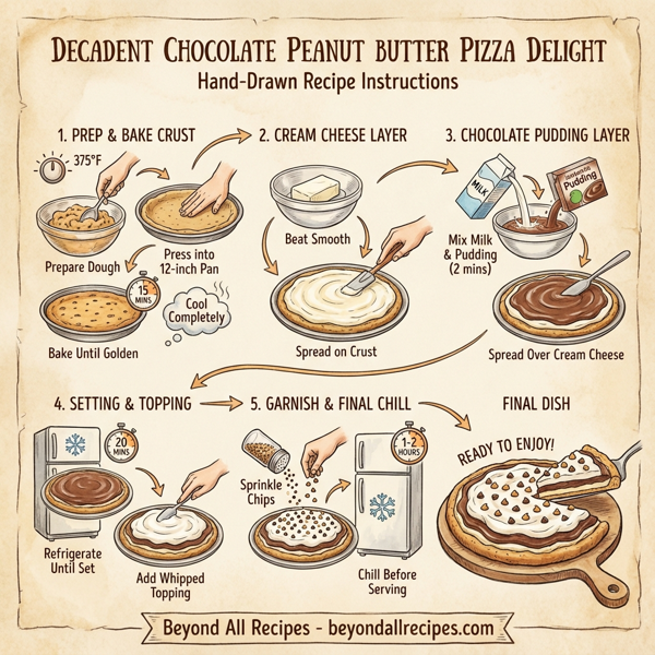 Decadent Chocolate Peanut Butter Pizza Delight instructions