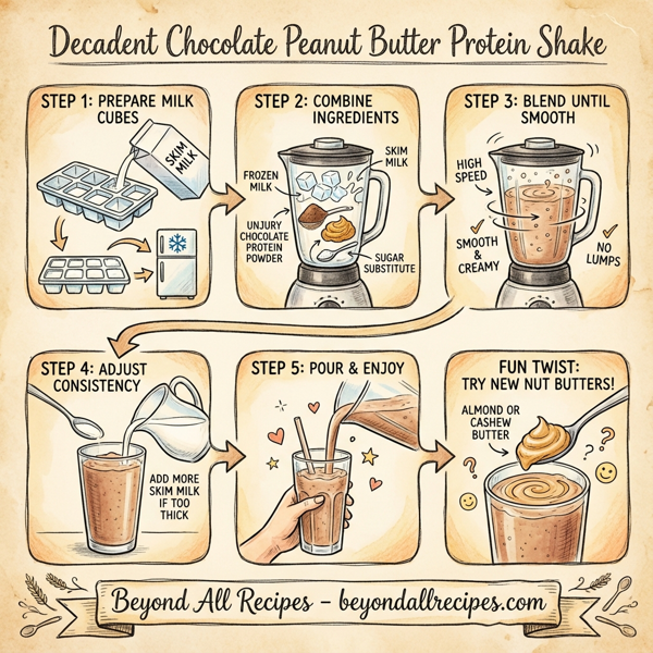 Decadent Chocolate Peanut Butter Protein Shake instructions