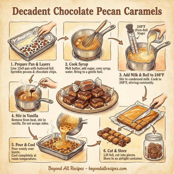 Decadent Chocolate Pecan Caramels instructions