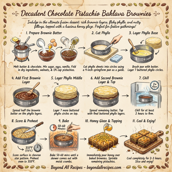 Decadent Chocolate Pistachio Baklava Brownies instructions