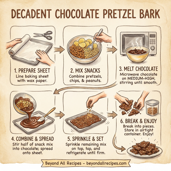 Decadent Chocolate Pretzel Bark instructions