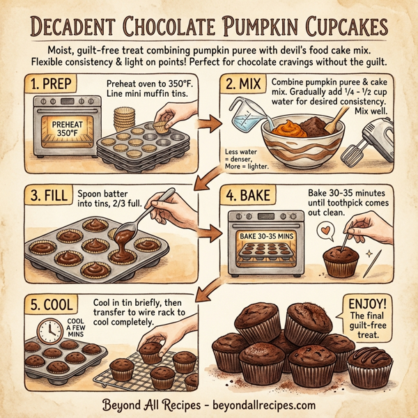 Decadent Chocolate Pumpkin Cupcakes instructions